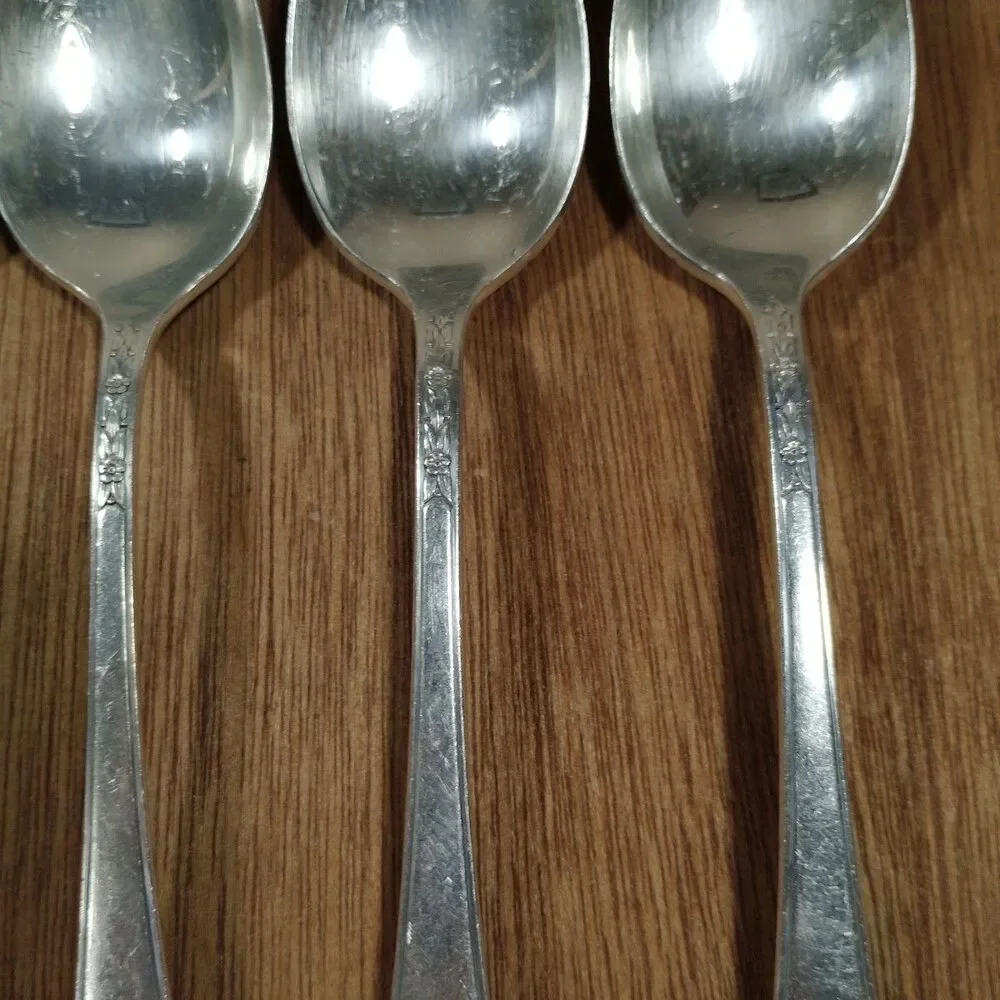1847 Rogers Bros IS LOVELACE Silverplate Flatware 4 Serving Spoon